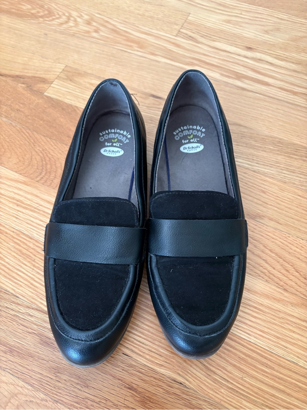 Dr. Scholl's Black Leather & Suede Loafers